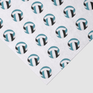 tiny teal black volleyballs pattern tissue paper