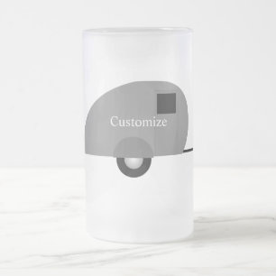 Tiny Teardrop Trailer Thunder_Cove Frosted Glass Beer Mug