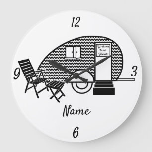 Tiny Teardrop Trailer Thunder_Cove Large Clock