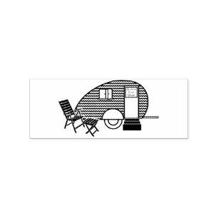 Tiny Teardrop Trailer Thunder_Cove Rubber Stamp