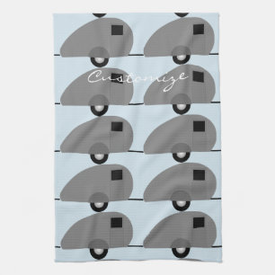 Tiny Teardrop Trailer Thunder_Cove Tea Towel
