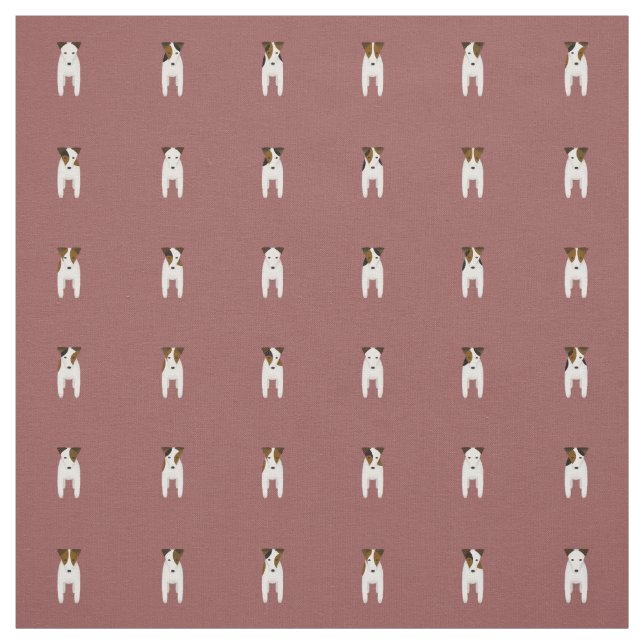 Tiny terriers Jack Russell dog pattern any colour Fabric (Swatch)