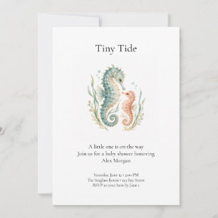 Tiny Tide Seahorse Baby Shower Invitation