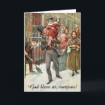 Tiny Tim and his Father by Harold Copping Card<br><div class="desc">'Tiny Tim and his Father' by Harold Copping  from 'Dickens' Dream Children',  1900.</div>