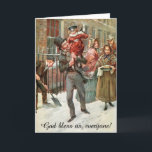 Tiny Tim and his Father by Harold Copping Card<br><div class="desc">'Tiny Tim and His Father' by Harold Copping from 'Dickens' Dream Children',  1900.</div>