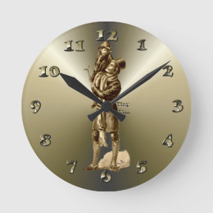 Tiny Tim Christmas Holiday Gift Round Clock