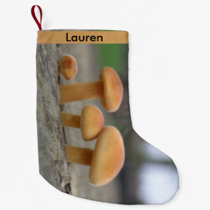 Tiny Toadstools Macro Custom Small Christmas Stocking