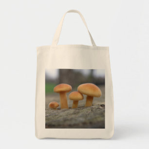 Tiny Toadstools Macro Grocery Tote Bag