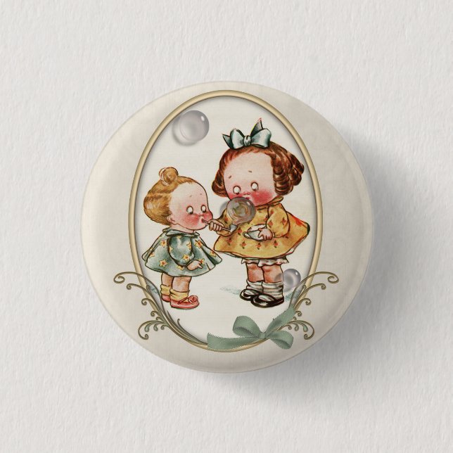 Tiny Toddlers Vintage Illustration Buttons (Front)