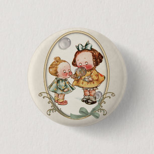 Tiny Toddlers Vintage Illustration Buttons