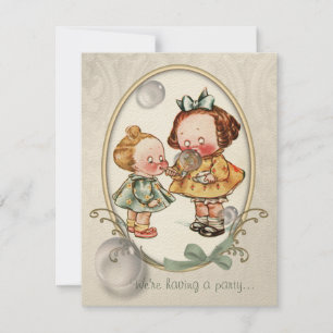 Tiny Toddlers Vintage Illustration Invites