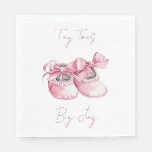 Tiny Toes. Big Joy.It's a Girl. Napkin