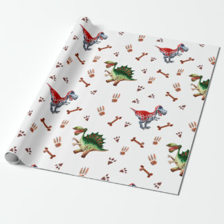 Tiny Tracks Watercolor Baby Dinosaur Wrapping Pape Wrapping Paper