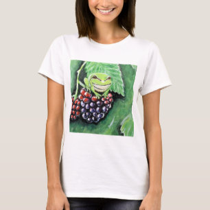 Tiny Tree Frog on a Blackberry Painting T-Shirt