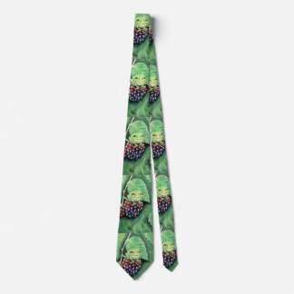 Tiny Tree Frog on a Blackberry Painting Tie