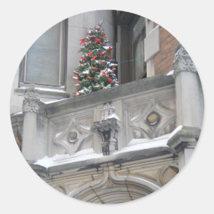 Tiny Tree Upper West Side NYC Christmas Holiday Classic Round Sticker