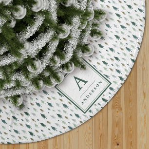 Tiny Trees Monogrammed Brushed Polyester Tree Skirt