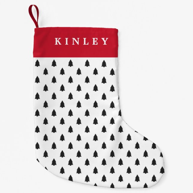 Tiny Trees Personalised Small Christmas Stocking (Front)