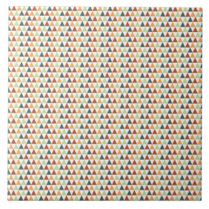 Tiny Triangles Multicolored Fall Geometric Pattern Tile