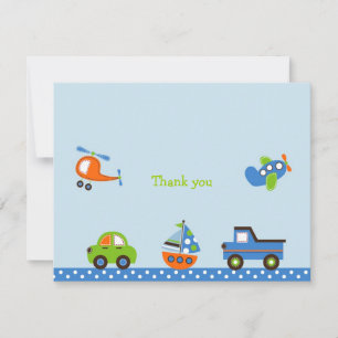 Tiny Trips Transportation Thank You Note Cards