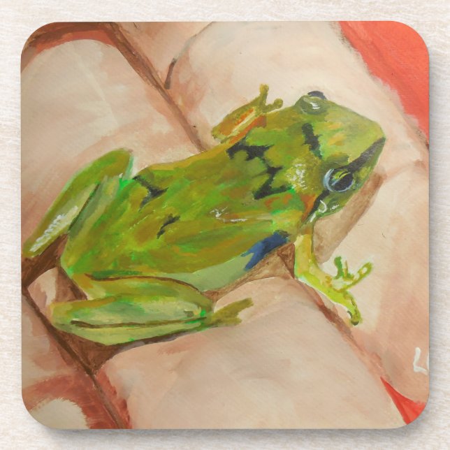 Tiny Tropical Frog Coaster (Front)