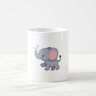 Tiny Trumpeter: The Adorable Elephant Illustration Coffee Mug