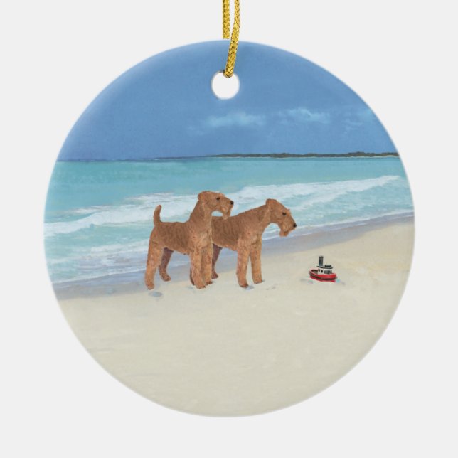 Tiny Tugboat Ceramic Tree Decoration (Front)