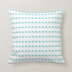 tiny  turtles teal /aqua on white PILLOW