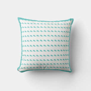 tiny  turtles teal /aqua on white PILLOW