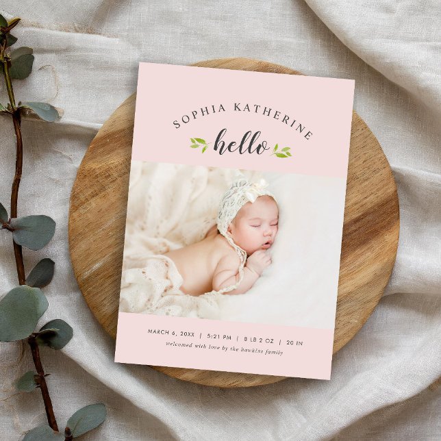 Tiny Twigs Magnetic Photo Birth Announcement (Creator Uploaded)