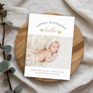Tiny Twigs Photo Birth Announcement