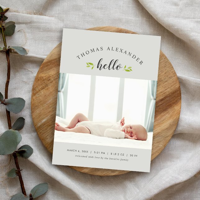 Tiny Twigs Photo Birth Announcement (Creator Uploaded)