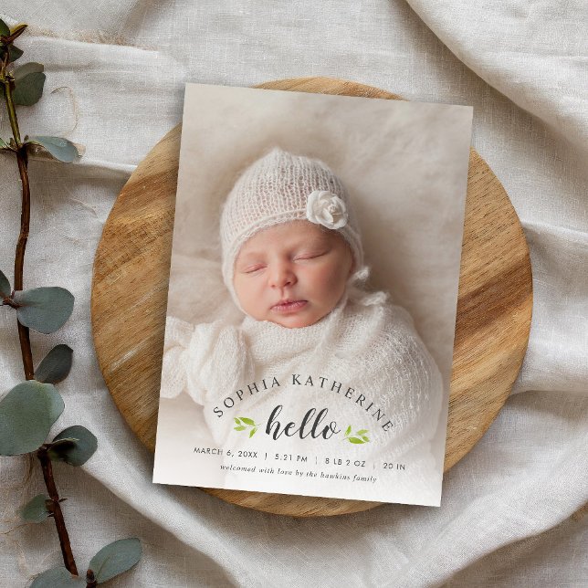 Tiny Twigs Photo Overlay Birth Announcement (Creator Uploaded)