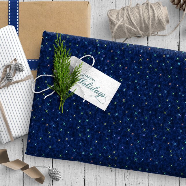 Tiny Twinkling Stars on Blue ID878  Wrapping Paper (Creator Uploaded)