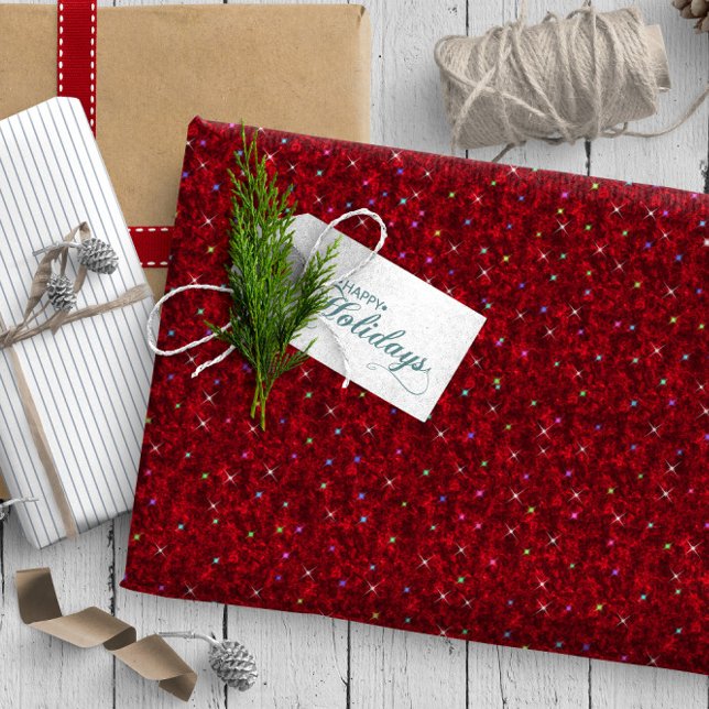 Tiny Twinkling Stars on Red ID878 Wrapping Paper (Creator Uploaded)