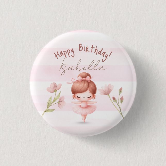 Tiny Twirls – Ballerina  3 Cm Round Badge (Front)