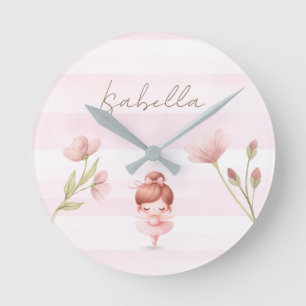 Tiny Twirls – Ballerina  Round Clock