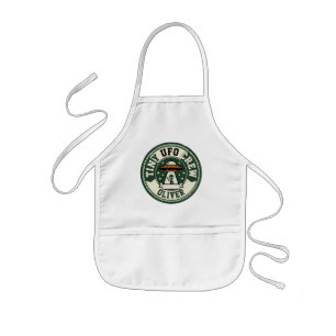 Tiny UFO Crew Sci-Fi Alien Patch Kids Apron
