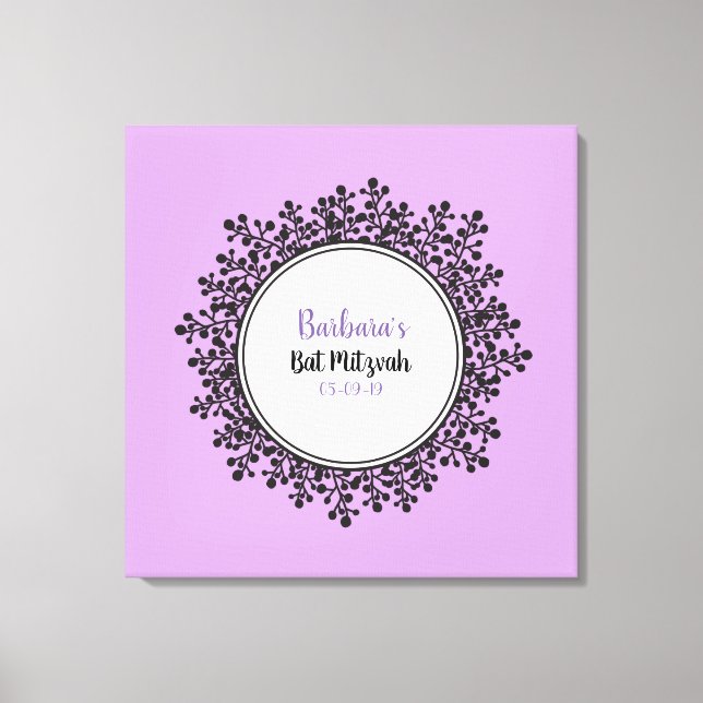 TINY VINES Bat Mitzvah Sign-In Board Canvas Print (Front)