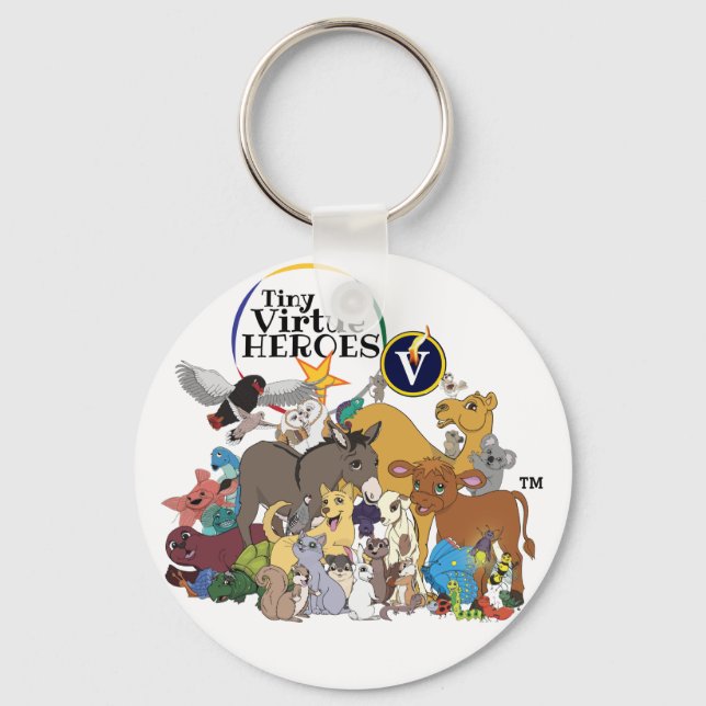 Tiny Virtue Heroes™ - All the Heroes Keychain (Front)
