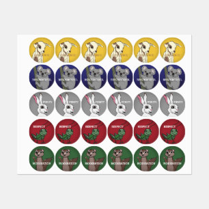 Tiny Virtue Heroes™ Labels - Team LIFE