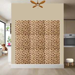 Tiny Warm Brown Paw Print Pattern Tile