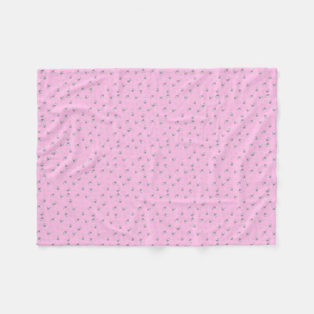 Tiny Westie Daisies KiniArt Fleece Blanket (Front (Horizontal))