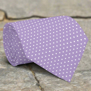 Tiny White Dots On Violet Background Modern Style Tie