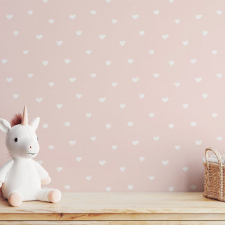 Tiny White Hearts Muted Neutral Pastel Blush Pink Wallpaper