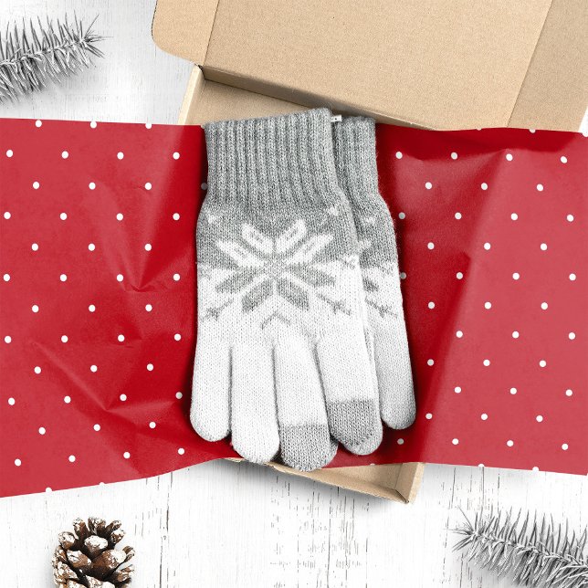 Tiny White Polka Dots on Red Christmas Tissue Paper (Creator Uploaded)