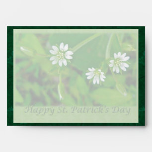 Tiny White Wildflower St. Patrick's Day Envelopes