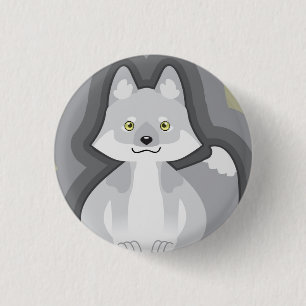Tiny White Wolf button