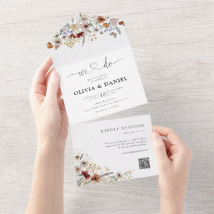 Tiny Wildflower All in One Wedding Invite