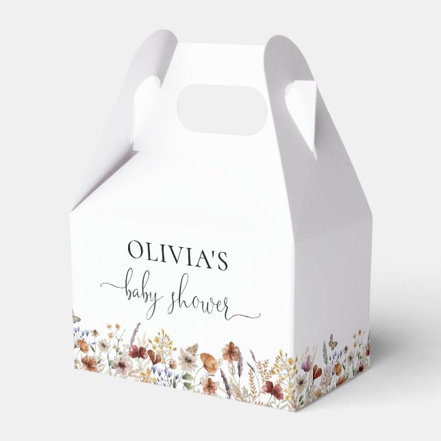 Tiny Wildflower Baby Shower Favour Box (Front Side)